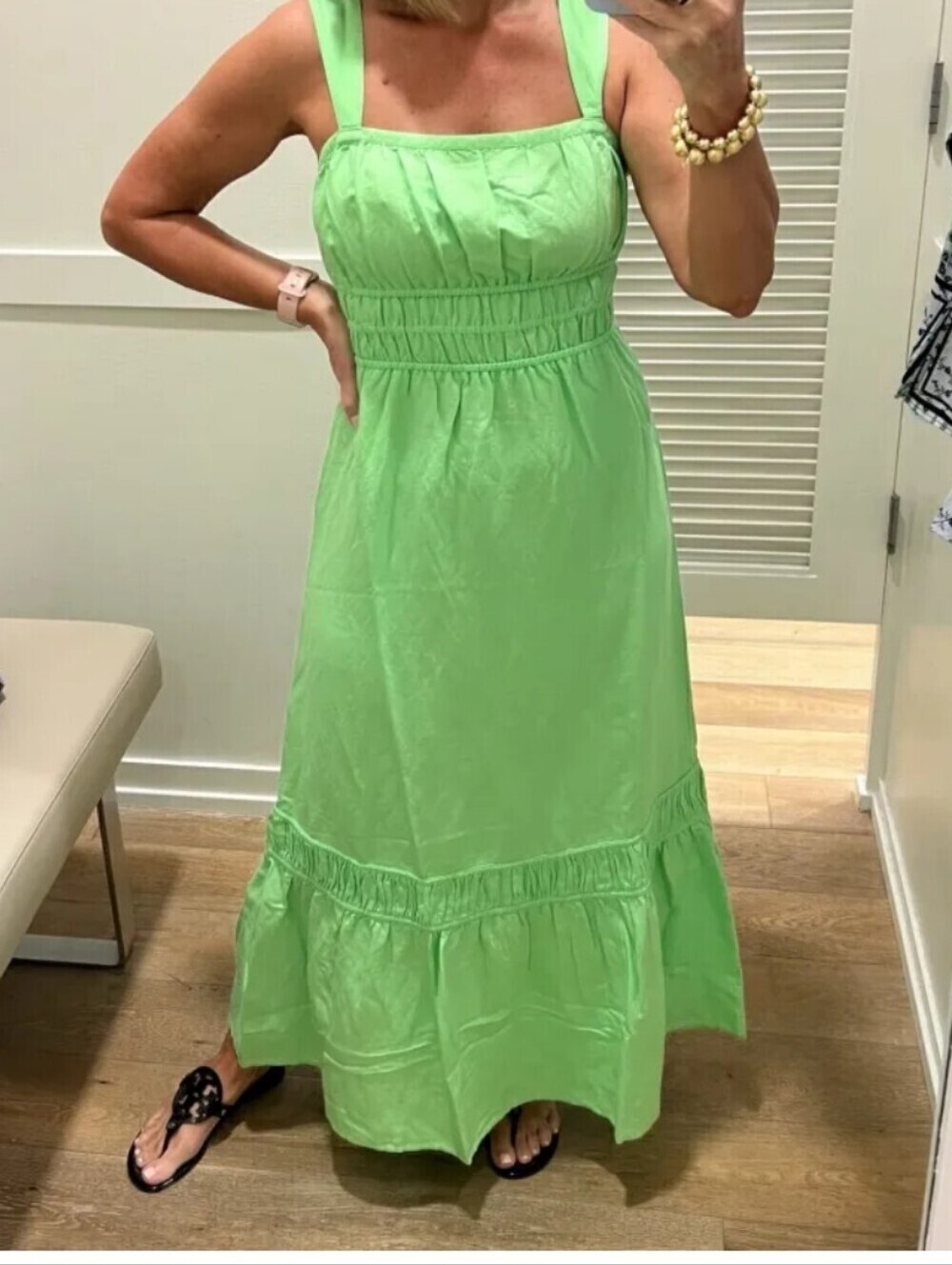 NWT Loft Linen Blend Maxi Dress Size XS In Green